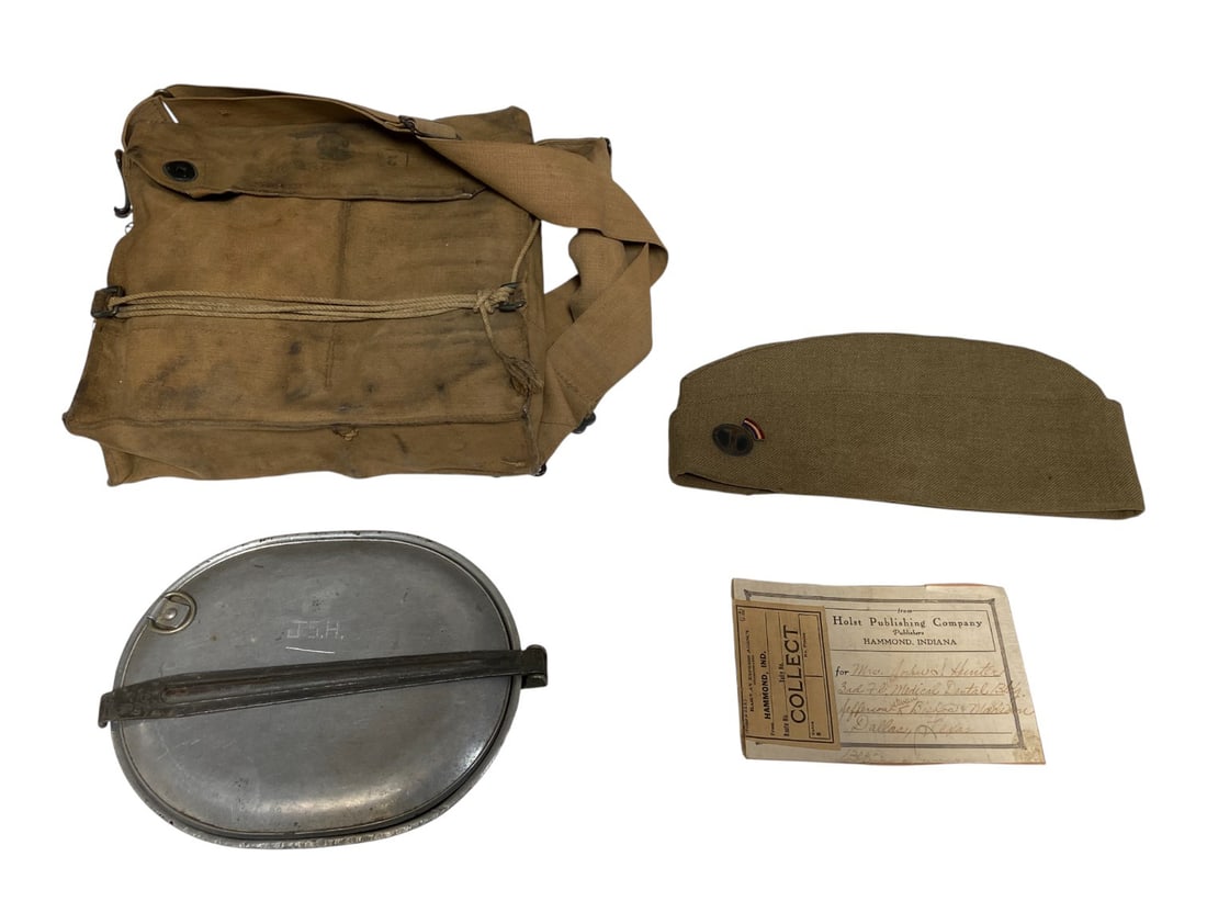 WWI Gas Mask & Mess Kit Grouping Named to John S. Hunter (1 of 20)