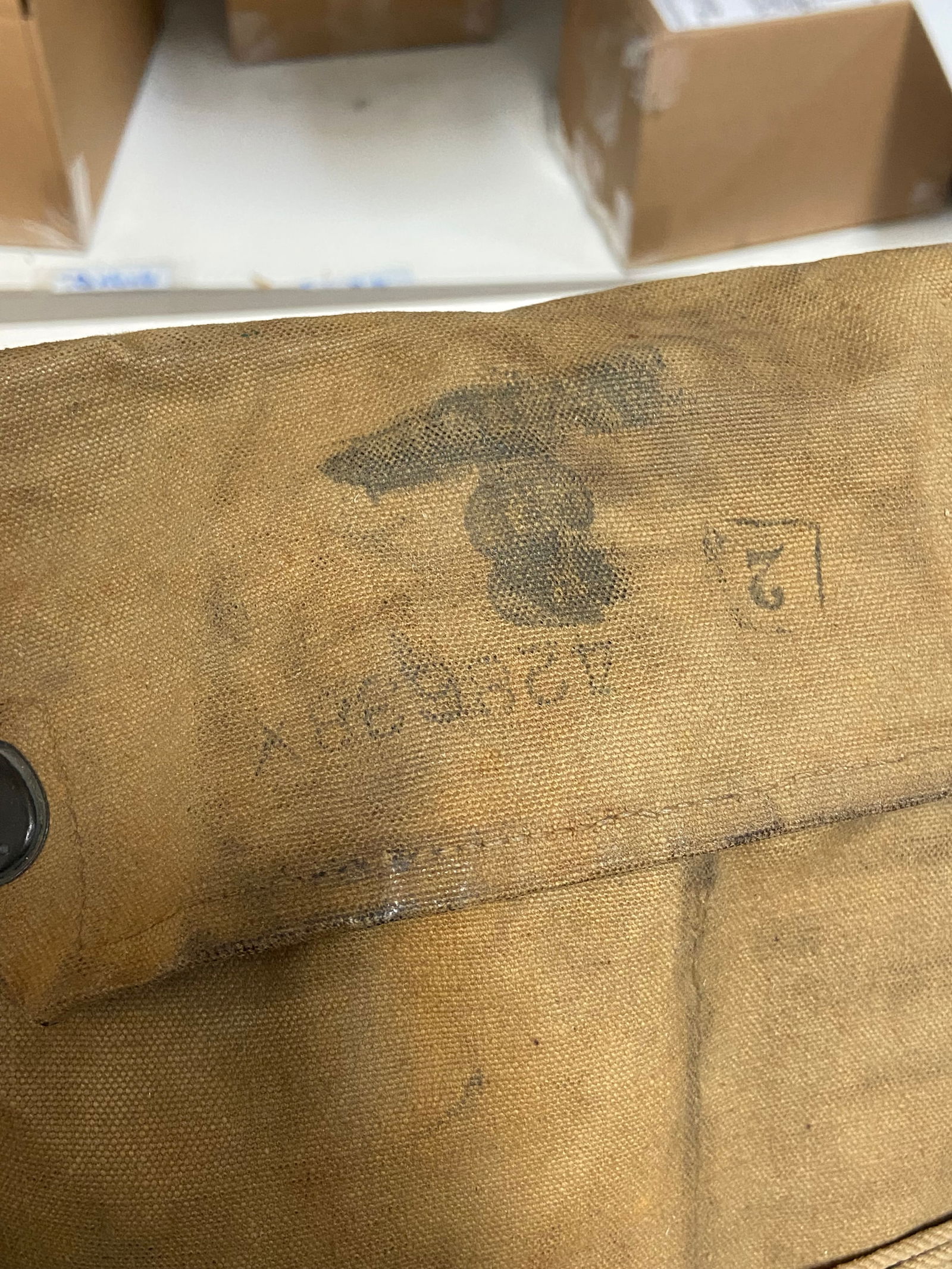 WWI Gas Mask & Mess Kit Grouping Named to John S. Hunter - 3