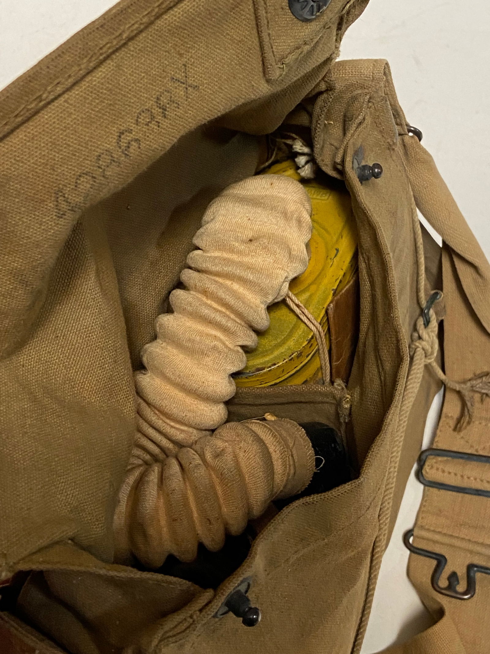 WWI Gas Mask & Mess Kit Grouping Named to John S. Hunter - 8