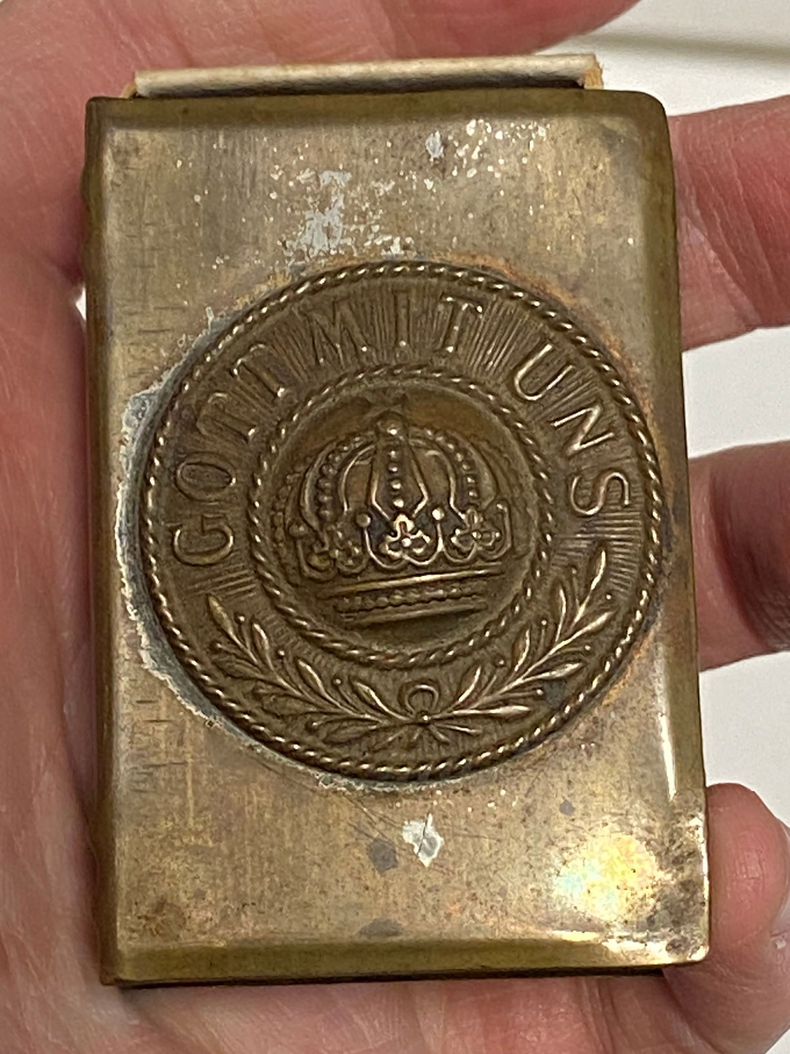 WWI US Soldier Trench Art Matchbox Holder - 2