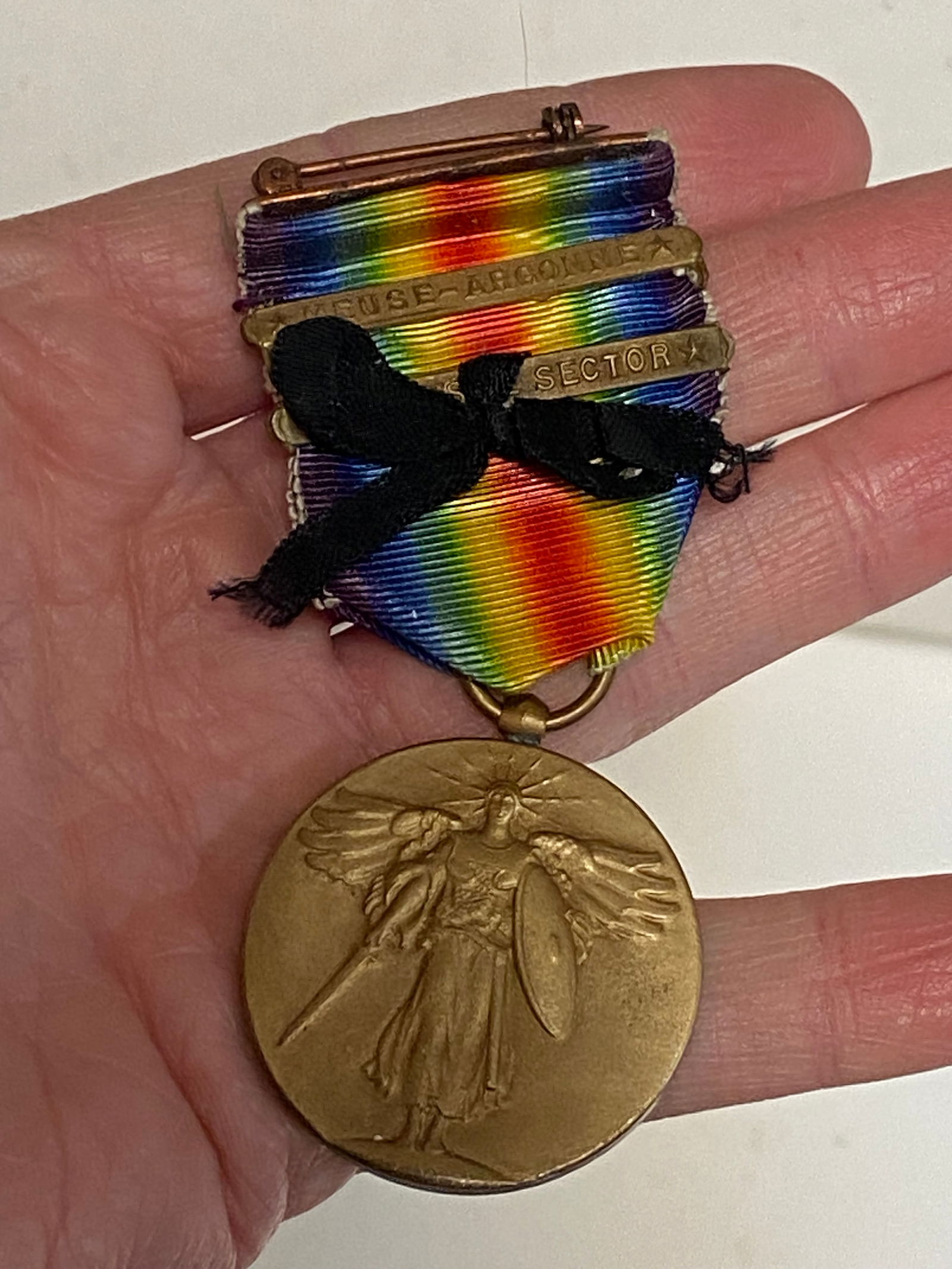 WWI US Service Medal with Campaign Bars in Box - 3