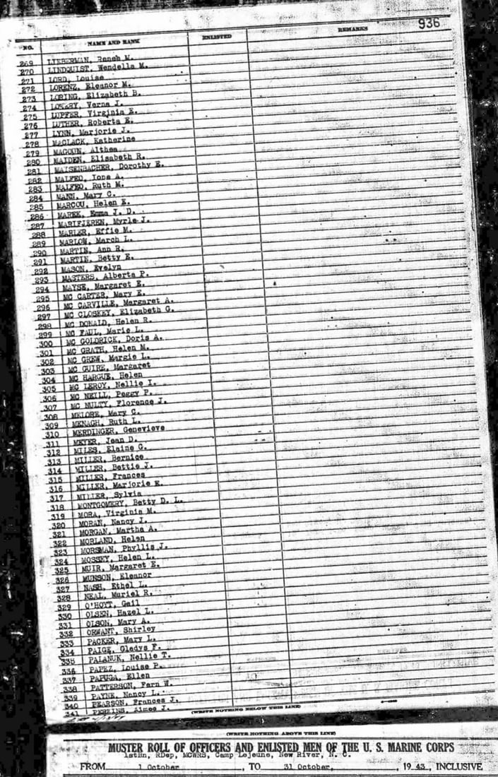 RARE Female WWII USMC "UNDERAGED" Pocket Discharge Paper to Evelyn Mason - 7