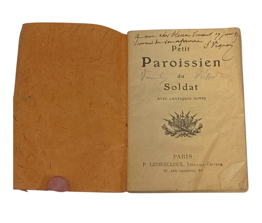 WWI French Petit Paroissien du Soldat Catholic Devotion ID'd to Vincent Victor - 2