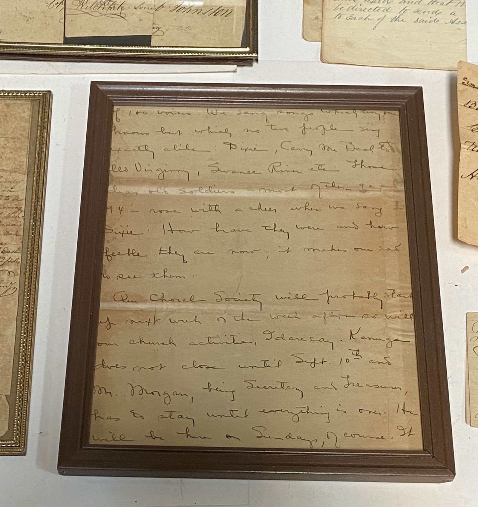 Approximately 20+ Civil War Letters Some Framed - 2
