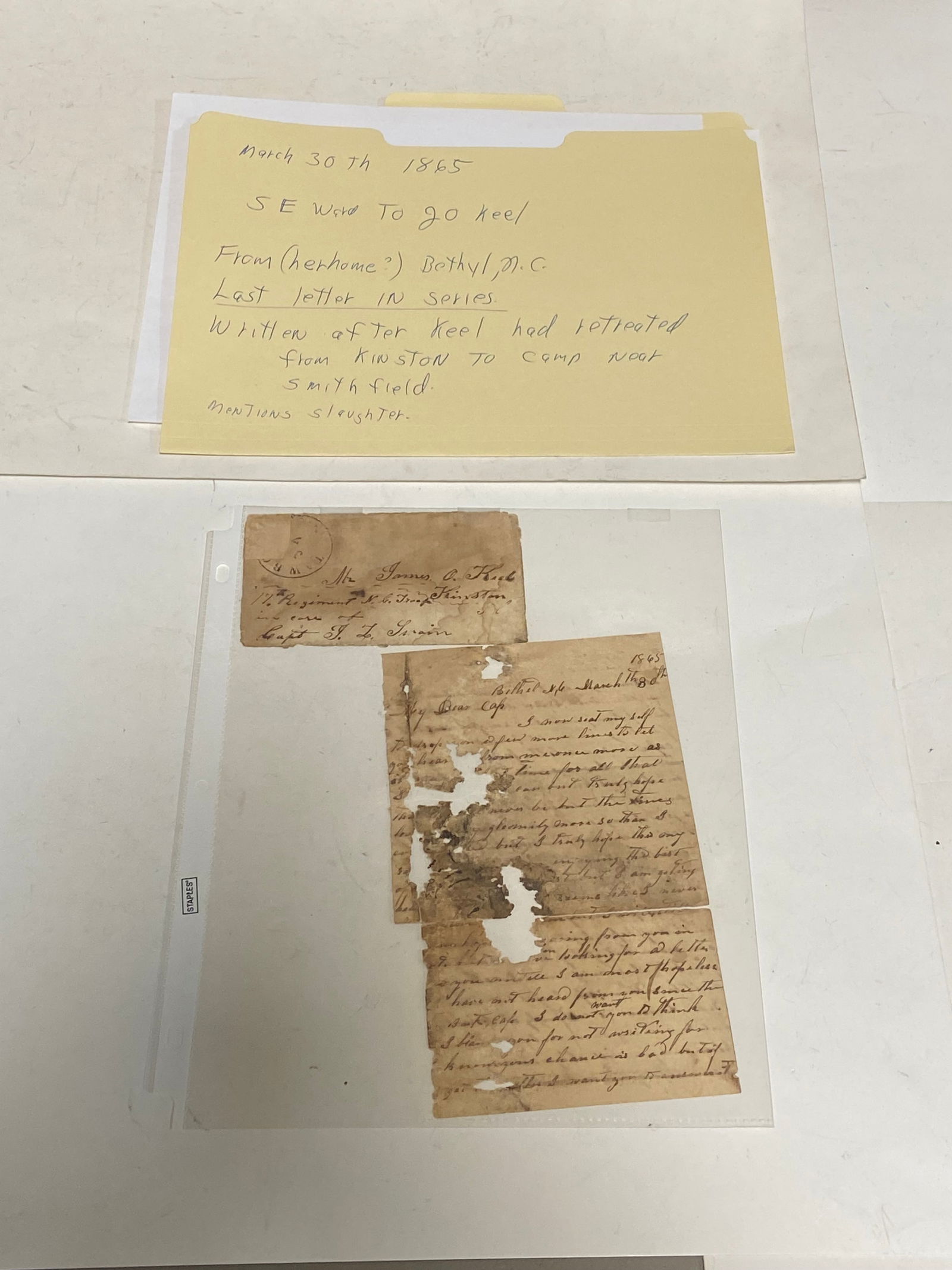 Approximately 30+ Civil War Letters Belonging to the Keel Family - 14