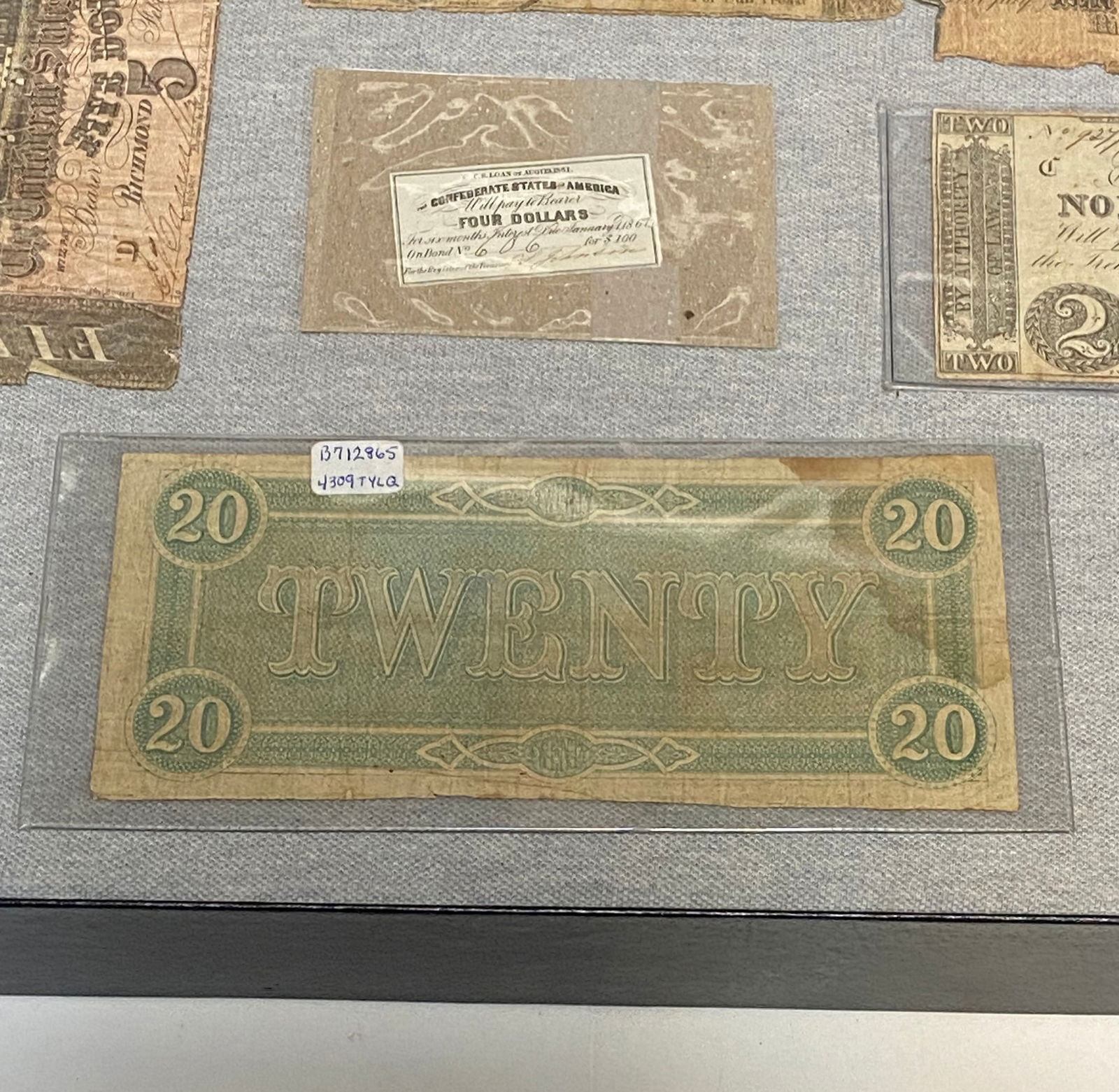 Civil War Era Currency in Riker and Frame - 10