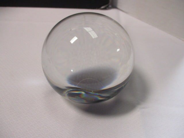 Art Nouveau Crystal Orb on Metal Stand - 7