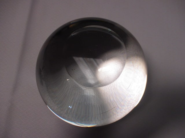 Art Nouveau Crystal Orb on Metal Stand - 8