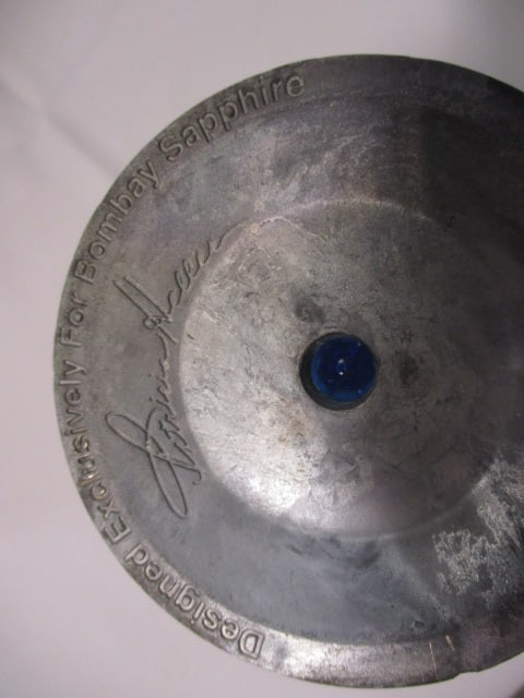 4 Sapphire Blue and Metal Crystal Martini Stem Glasses - 11