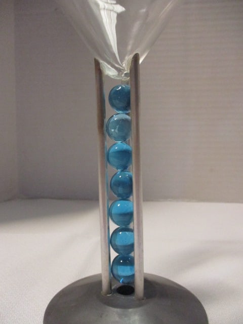 4 Sapphire Blue and Metal Crystal Martini Stem Glasses - 9