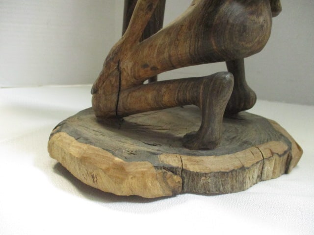 African Handcarved Wood Sculpture - Signed - 6