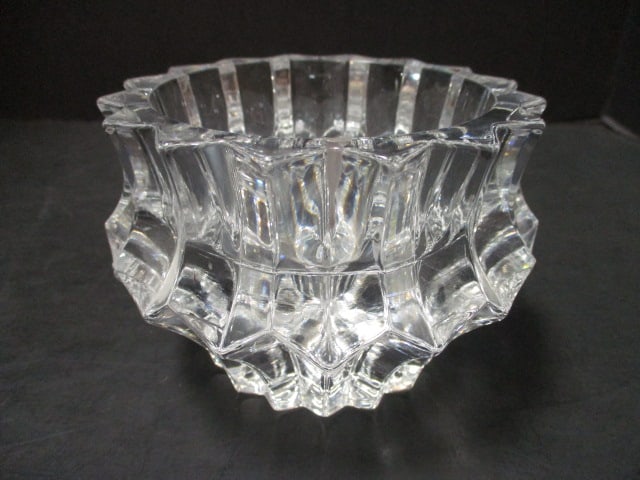 Pair of Vintage Crystal Candle Holders and Lead Crystal Heart Vase - 4