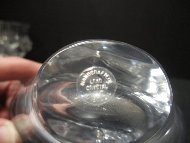 Pair of Vintage Crystal Candle Holders and Lead Crystal Heart Vase - 8