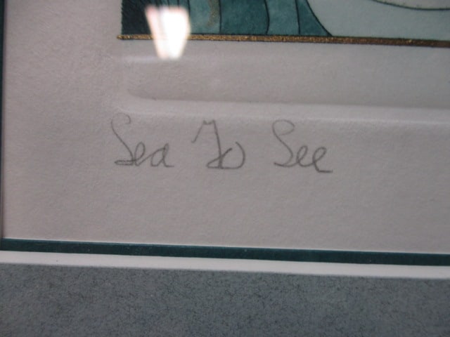 Framed and Matted "Sea To See" Watercolor Print Art - Signed and Numbered - 3