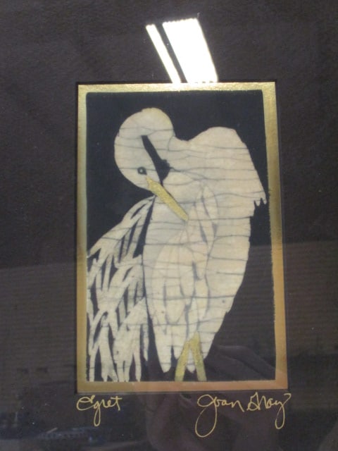 2 Framed and Matted Birds by Joan Gray Silk Art - Signed - 2