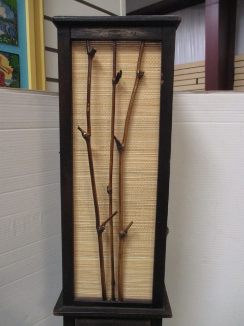 Bamboo and Wood Lamp with Door and Shelf - 2