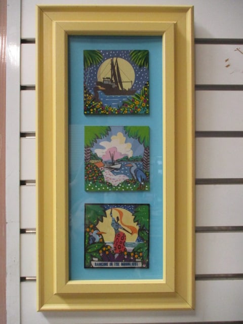 Framed and Matted Set of Art Prints by Pam Hobbs: 10" x 18 3/4"