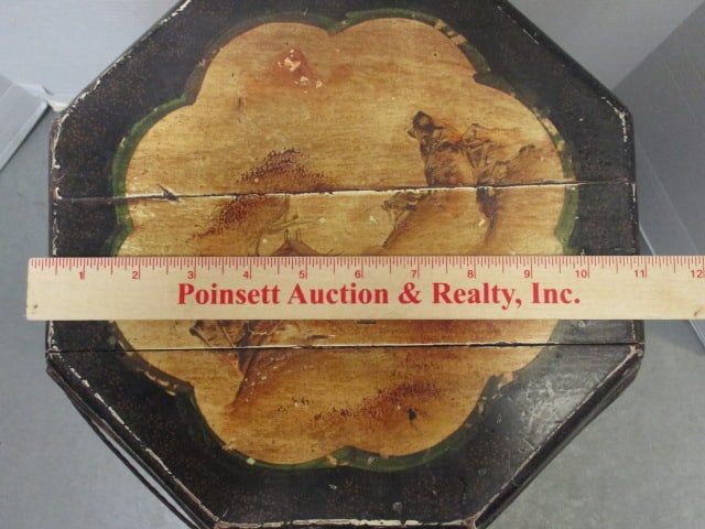 Antique Chinese Handpainted Wood Rice Barrel - 11