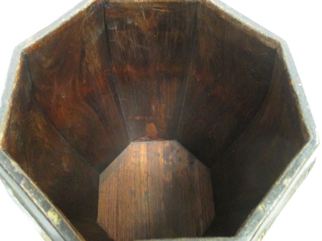 Antique Chinese Handpainted Wood Rice Barrel - 4