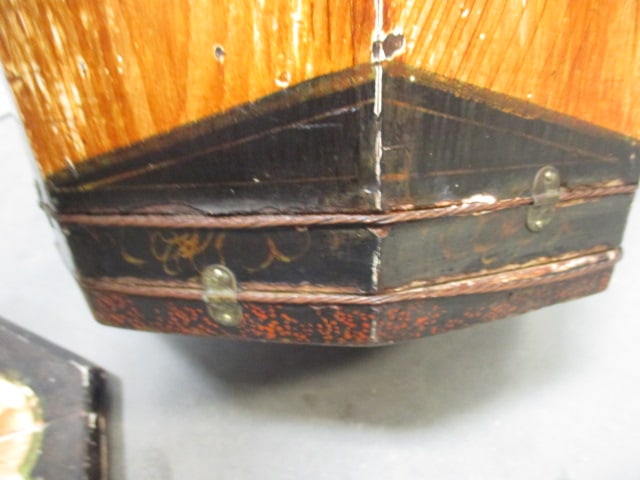 Antique Chinese Handpainted Wood Rice Barrel - 8