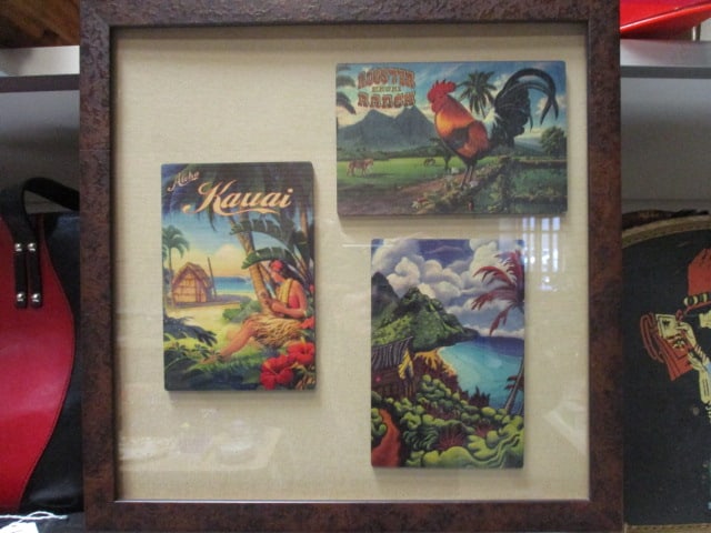 Framed Vintage Hawaiian Scenes Wood Wall Plaques: 14" x 14" 