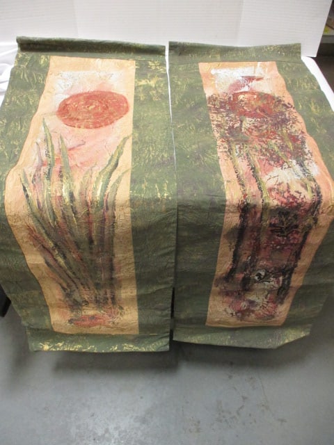 2 Handpainted Canvass Panels by H.Berry - Signed and Dated: 16 1/2" x 52" 