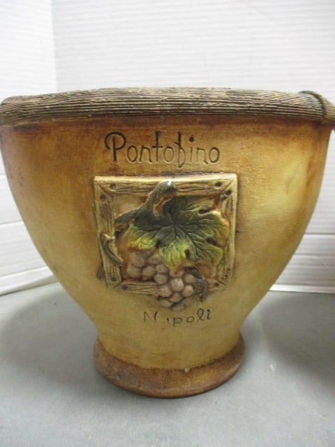 4 Vintage Stoneware Pottery Flower Pots - 2