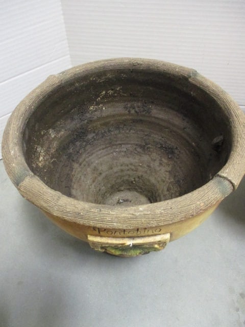 4 Vintage Stoneware Pottery Flower Pots - 3