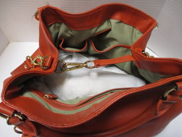 Gili Orange Leather Handbag - 5