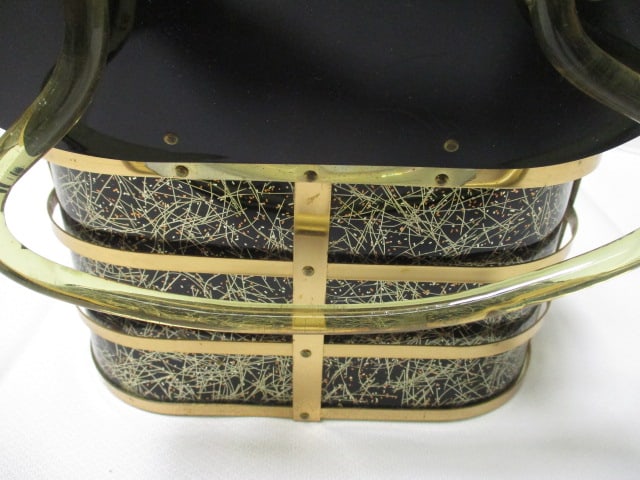 Lot of 3 Black and Gold Evening Handbags and Sheer Silver Scarf - 16