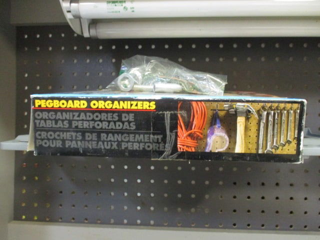 Large Industrial Work Bench with 3 Drawers, Cabinet, Pegboard with Organizers, - 3