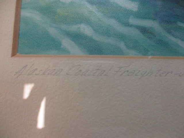 Vintage Hand-Colored Reproduction of "Alaskan Coastal Freighter" by - 3