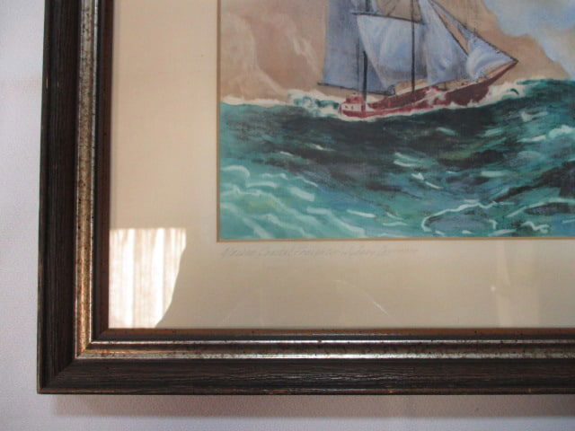 Vintage Hand-Colored Reproduction of "Alaskan Coastal Freighter" by - 6