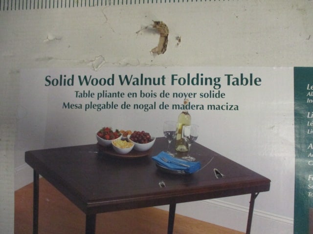 Cosco Bridgeport Collection Wood Folding Table in Original Box - 2