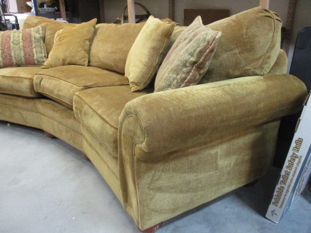 Park Place Furniture Crescent-Shaped Curved Upholstered Sofa - 3