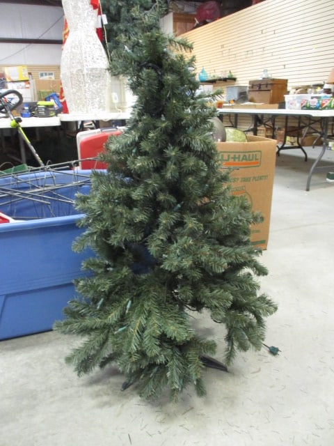 Large Plastic Tote of Outdoor Christmas Decorations - Pre-Lit Candy Canes, - 6