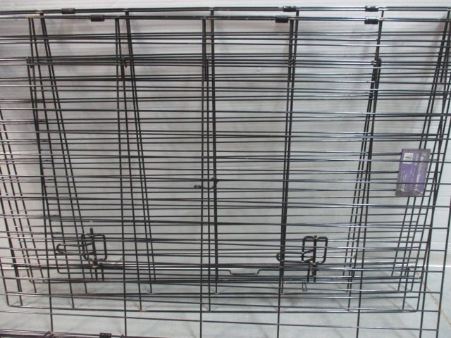 Large Black Metal Wire Dog Kennel with Mat - 3