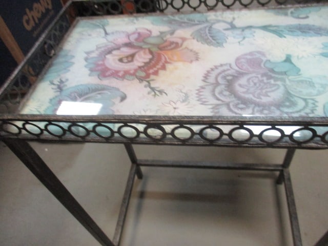 2 Wrought Iron and Tile Top Nesting Butler Tables - 4