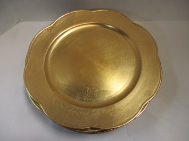 6 Centrum Gold Leaf Plastic Charger Plates and 4 Home Essentials and - 2