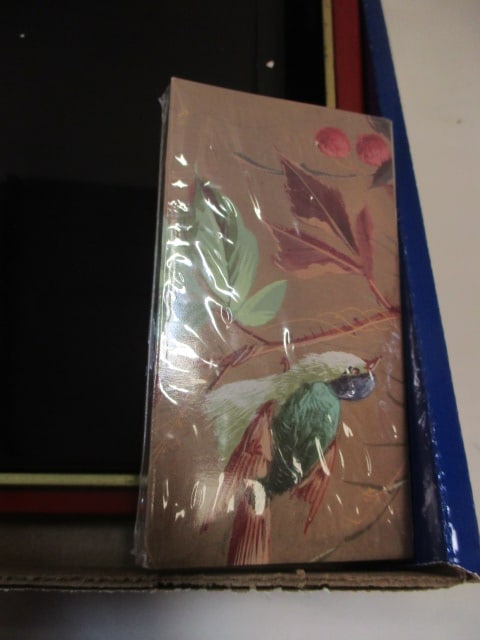 Decorative Asian Lot - Trays, Address Book, Photo, Matches, and Trivets - 7