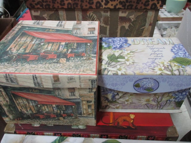 5 Decorative Paper-Covered Storage Boxes - All Sizes - 5