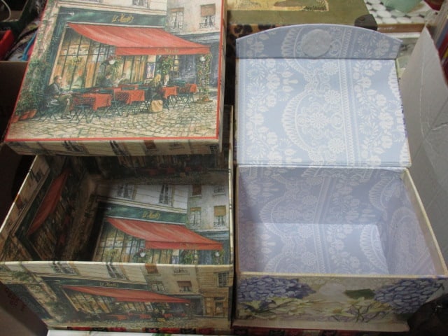 5 Decorative Paper-Covered Storage Boxes - All Sizes - 6