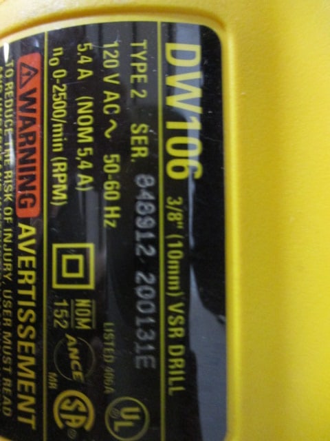 DeWalt DW106 Electric VSR Drill with Drill Bits in Plastic Case - 4