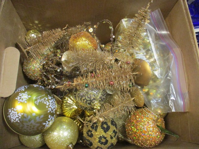 Gold Christmas Decorations - Ornaments, Snowglobe, Trees, Reindeer, etc. - 2