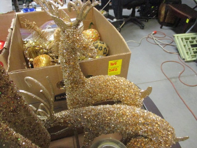Gold Christmas Decorations - Ornaments, Snowglobe, Trees, Reindeer, etc. - 5