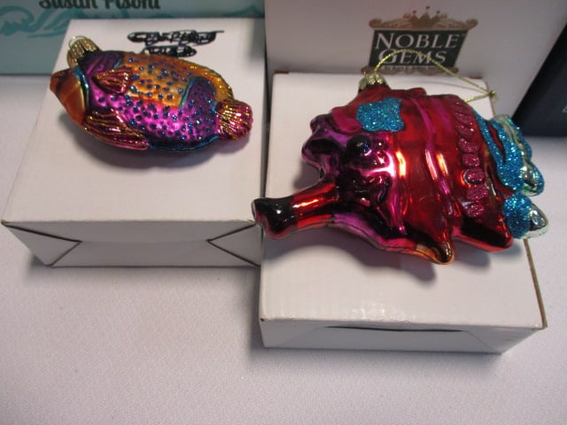 Lot of Kurt Adler, Komozja Family, and Others Handblown Glass Fish and - 3