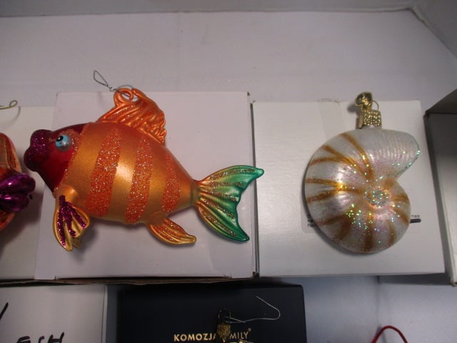 Lot of Kurt Adler, Komozja Family, and Others Handblown Glass Fish and - 4