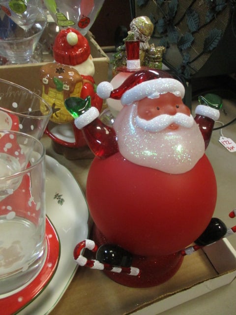 Lot of Christmas Glasses, Cups, Muffin Pan, Platter, Candle Holders, etc. - 3