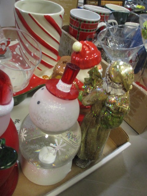 Lot of Christmas Glasses, Cups, Muffin Pan, Platter, Candle Holders, etc. - 4