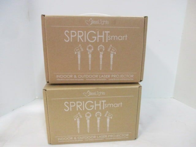 2 BlissLights Spright Smart Indoor/Outdoor Laser Projectors in Original Boxes: . 